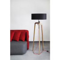 Axis Crafts Designer Royal Black Finish Wooden Tripod Floor LAMP