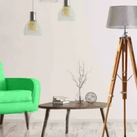 Axis Crafts Tripod Wooden Floor Lamp Base only Natural Finish