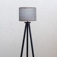 Modern Black Wood and Silver Chrome Tripod Floor Lamp - Set of 2 by Axis Crafts