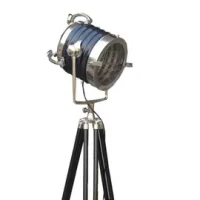 British Royal Master Stainless Steel Wood Tripod Floor Lamp M7029