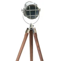 Royal Designer Marine Floor Searchlight with Wooden Tripod Stand Spot Light Floor Lamp