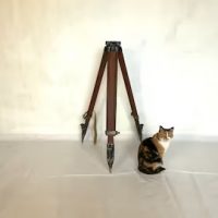 Vintage Lamp Stand Wooden Tripod Corner Shade dim Light Modern Lighting Decor