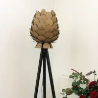 Classic Brown Tripod Floor Shade Lamp Stand in Mango Wood