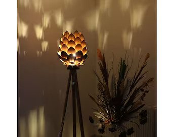 Brown Wooden Tripod Floor LAMP Stand by Axis Crafts