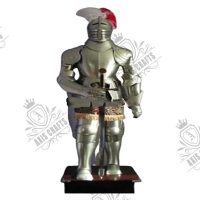 Axiscraft Medieval Knight Suit of Armor 17th Century Combat Full Body Armour Suit Silver