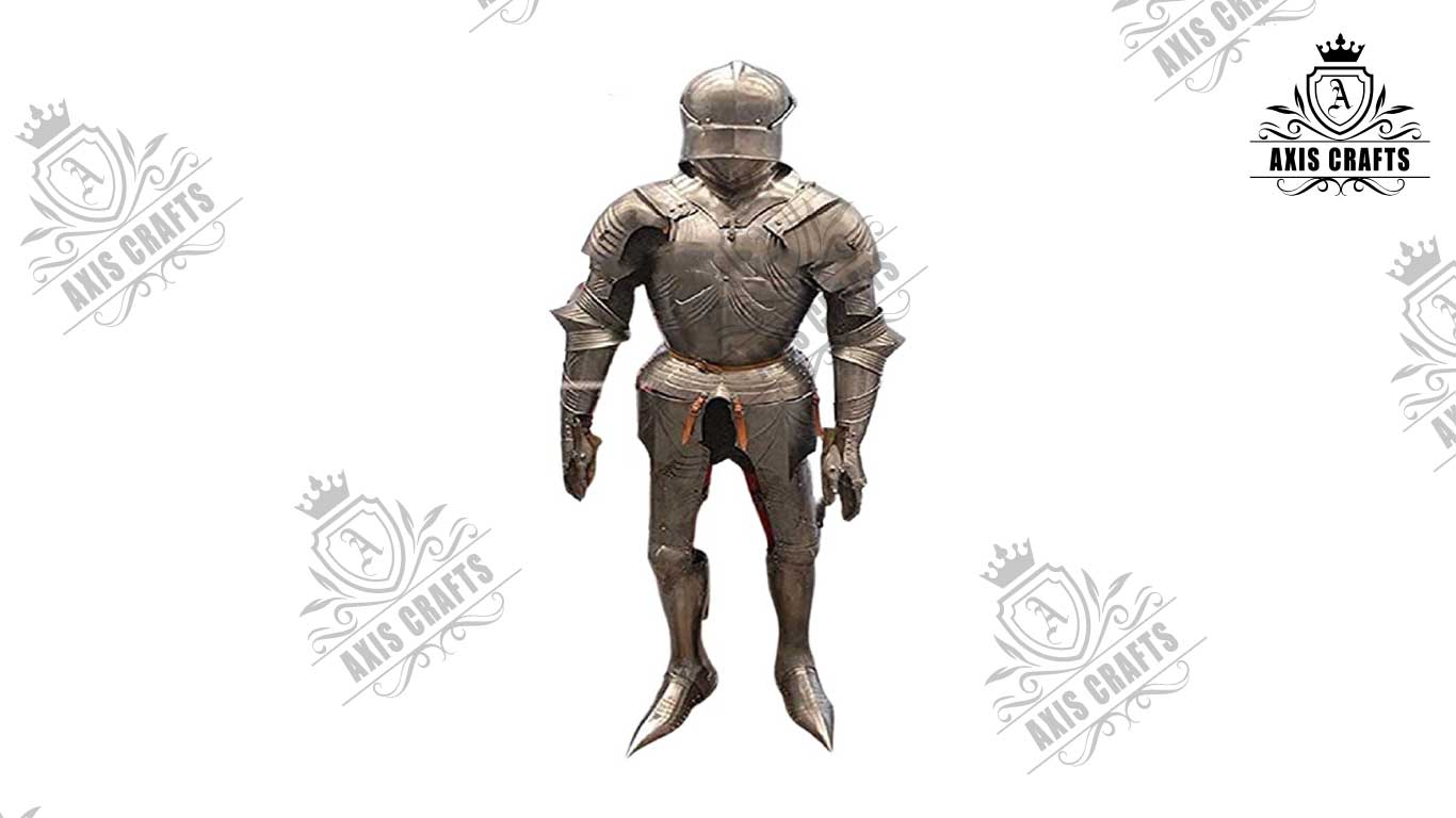 Axiscraft Medieval Gothic Full Suit of Armor Plate Knight Armor Costume Silver