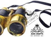 Axiscraft Brass Antique Binocular with Leather WRAP Nautical Collection