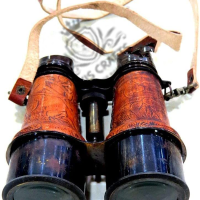 Axiscraft Captain's Admirals Brass Binoculars with Leather Case
