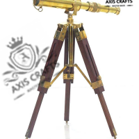 Axiscraft Vintage Brass Floor Standiing Telescope on Tripod Stand